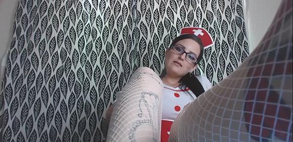  Kinky Nurse Calms your Anxiety with Foot Worship & Fishnets Fetish